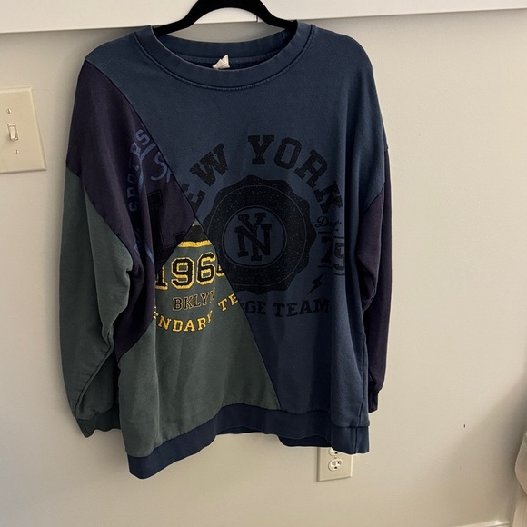 Urban Outfitters Jackets & Blazers - Urban Outfitters Blue and Green Graphic Long Sleeve Shirt